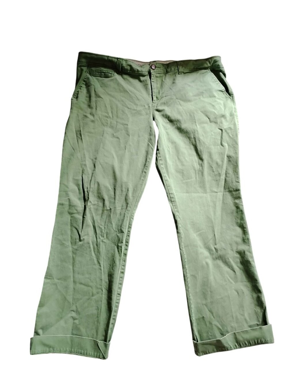 Old Navy Green Low-Rise Pants Cuffed